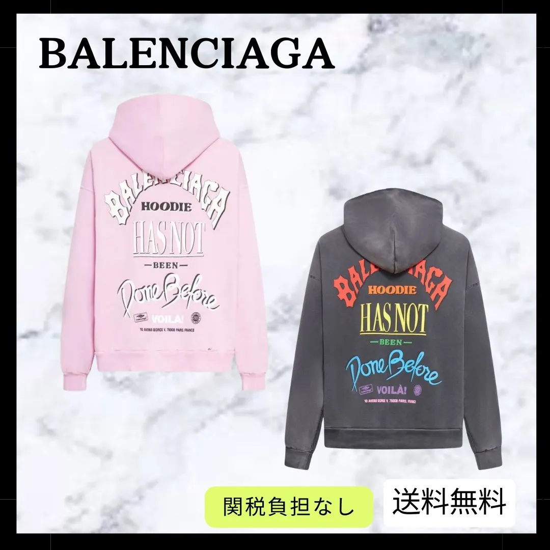 BALENCIAGA  |Street Style Long Sleeves Cotton Hoodies & Sweatshirts