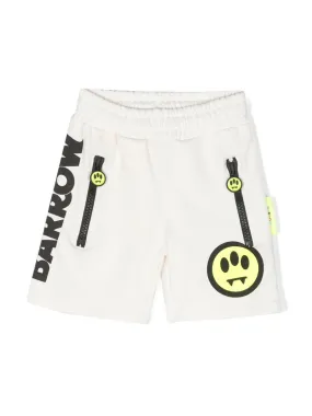 Barrow kids logo-print track shorts - White