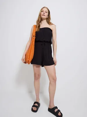 Black Bandeau Jersey Playsuit | Women | George at ASDA