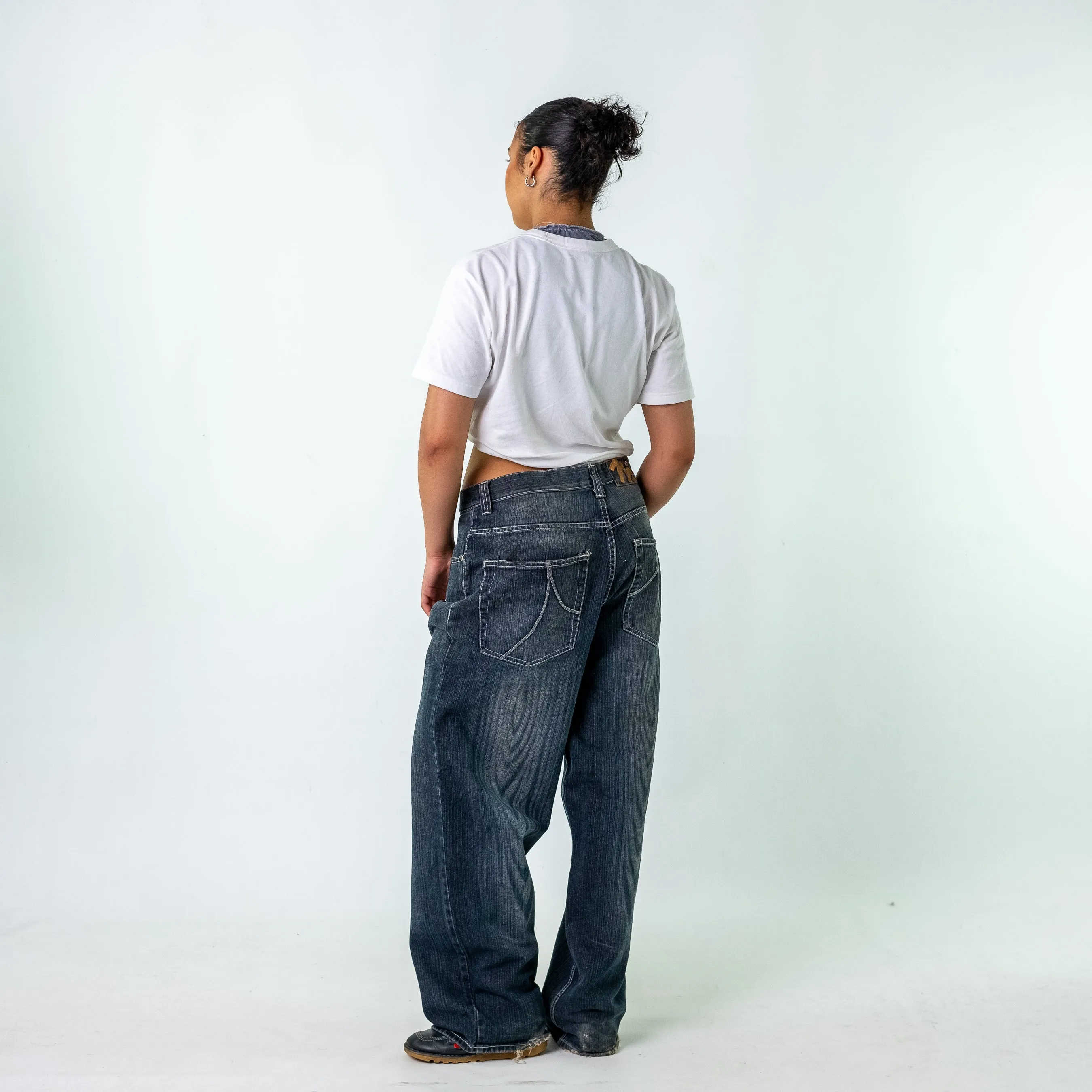 Blue 90s  Mukawear Denim Hip Hop Jeans Baggy Pants (38)