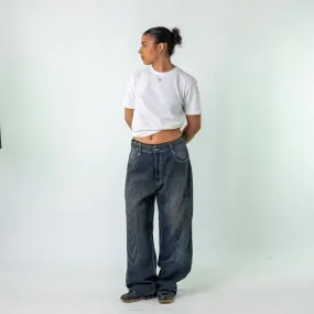 Blue 90s  Mukawear Denim Hip Hop Jeans Baggy Pants (38)
