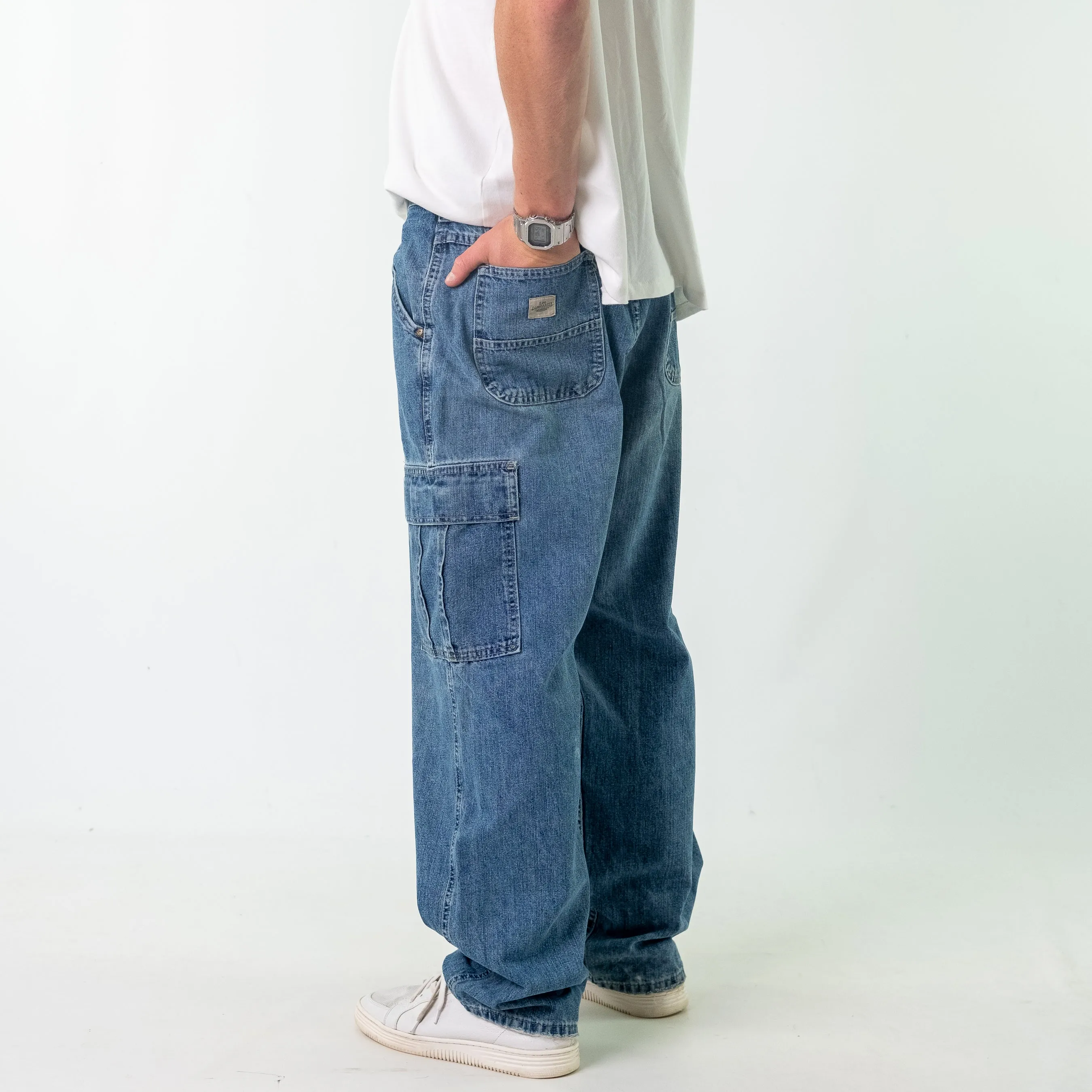 Blue 90s Wrangler Denim Carpenter Jeans Baggy Pants (34x32)