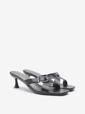 Buy LUNA BLU Black Criss-Cross Design Heel Sandals from Westside