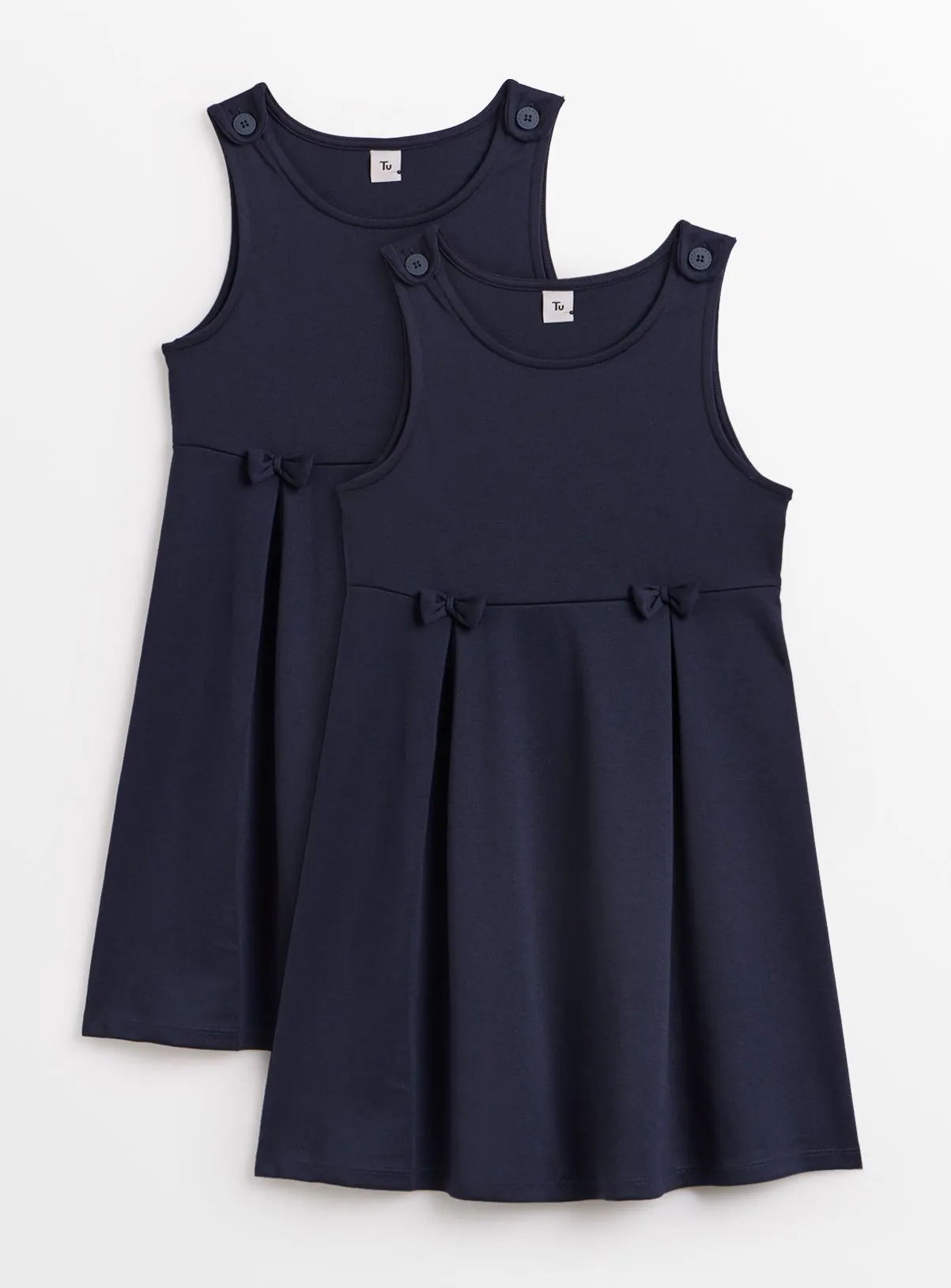 Buy Navy Jersey School Pinafore 2 Pack 11 years | School dresses | Tu
