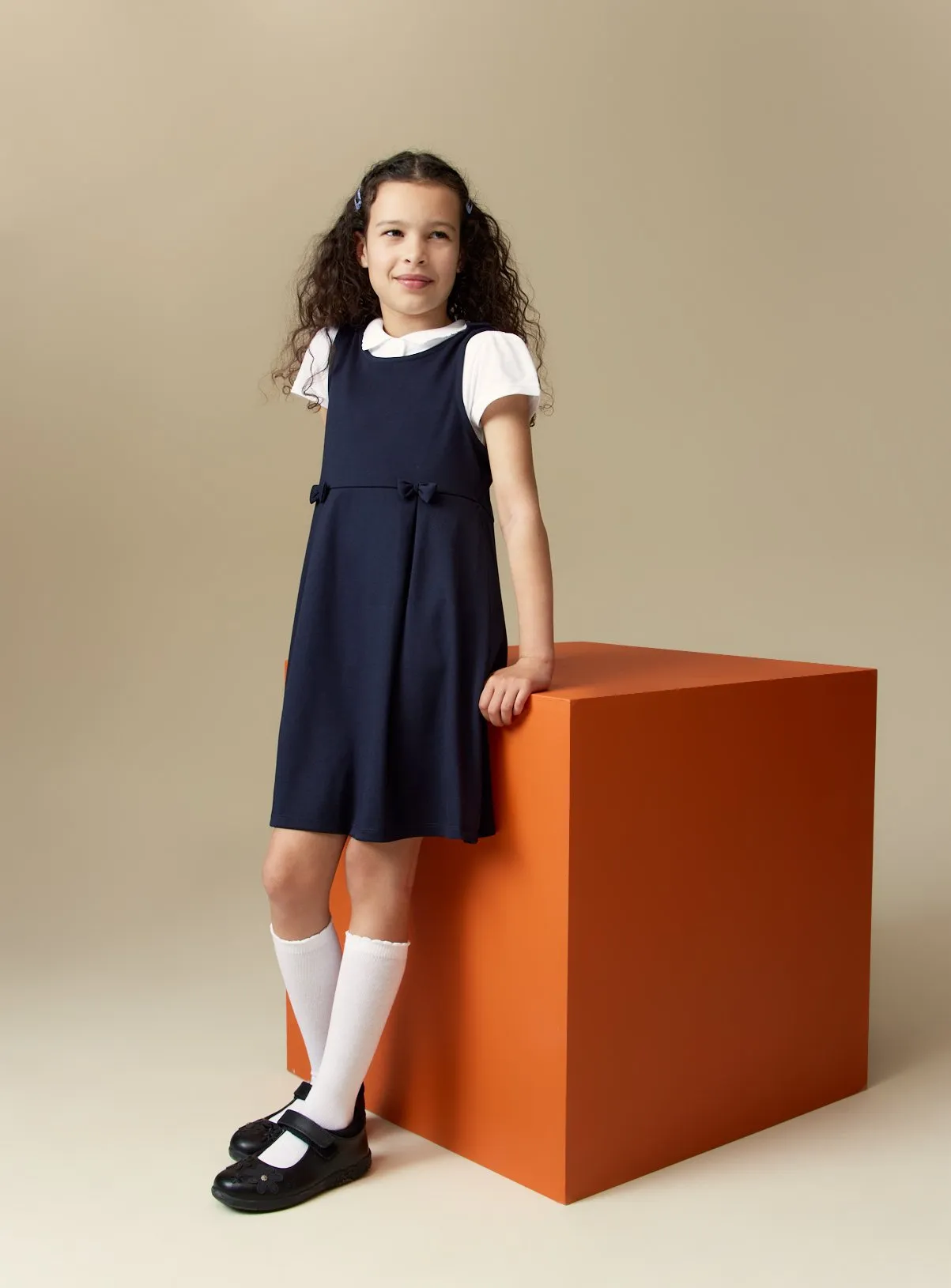 Buy Navy Jersey School Pinafore 2 Pack 11 years | School dresses | Tu