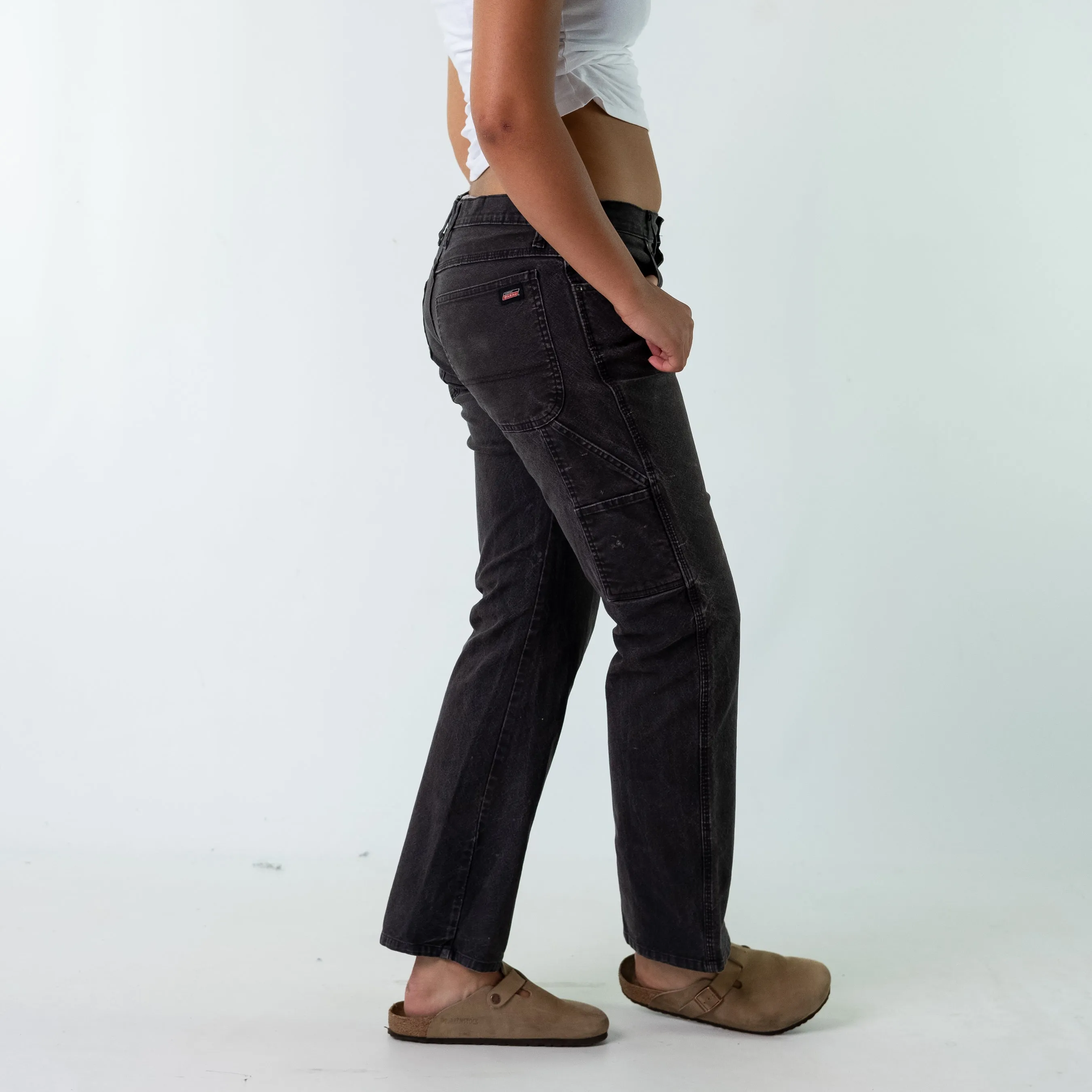 Charcoal Grey 90s Dickies Denim Carpenter Jeans Baggy Pants (32x32)
