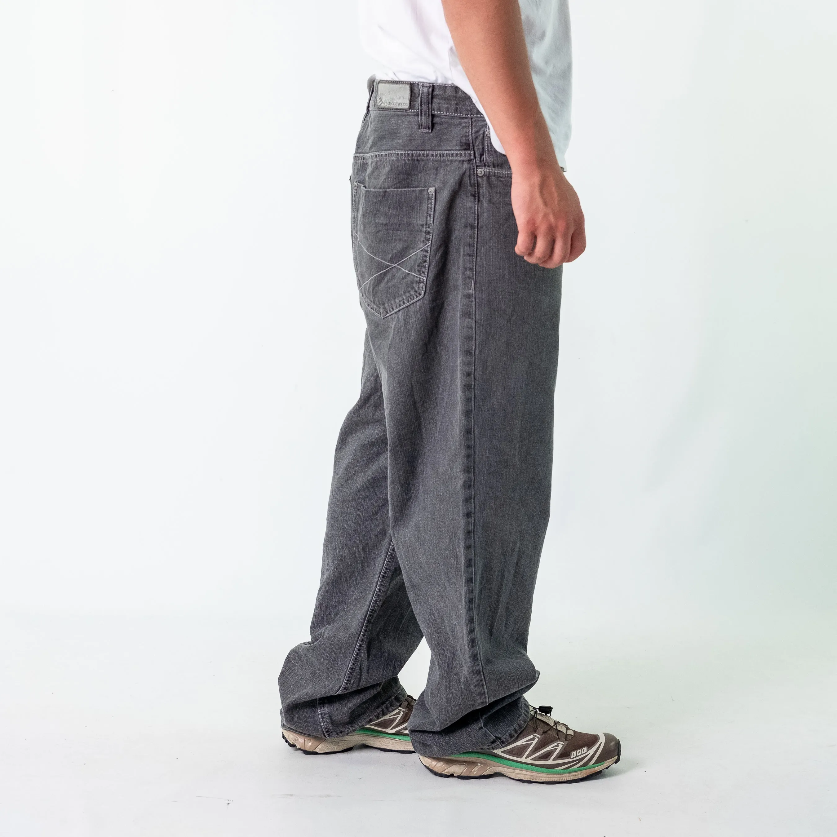 Charcoal Grey 90s Enyce Denim Hip Hop Jeans Baggy Pants (36x32)