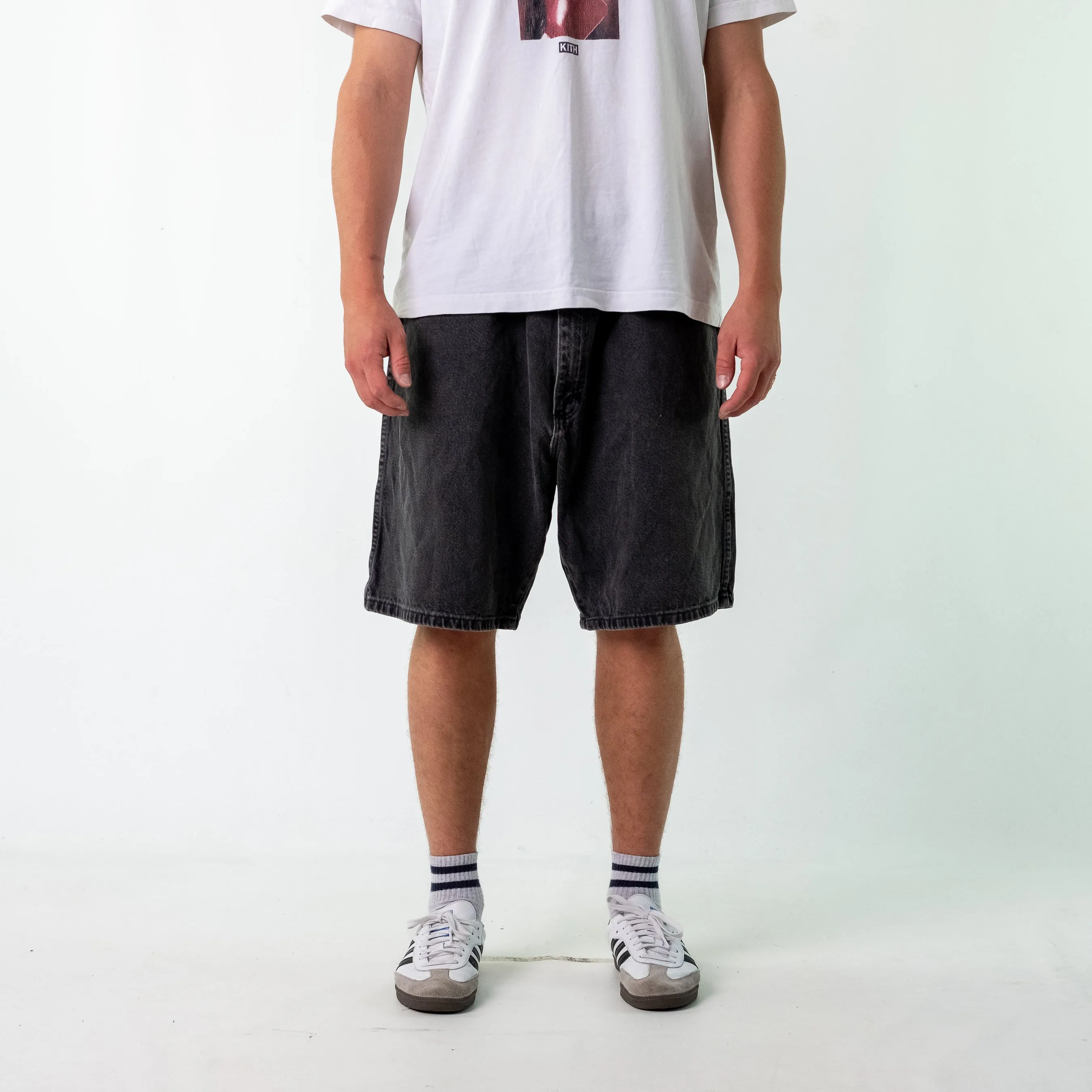 Charcoal Grey 90s Wrangler Denim Jorts Shorts (40)