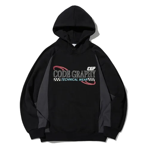Code graphy  |Unisex Street Style Long Sleeves Logo Hoodies