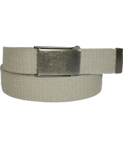 CTM Men's Fabric Belt with Brass Flip Top Buckle