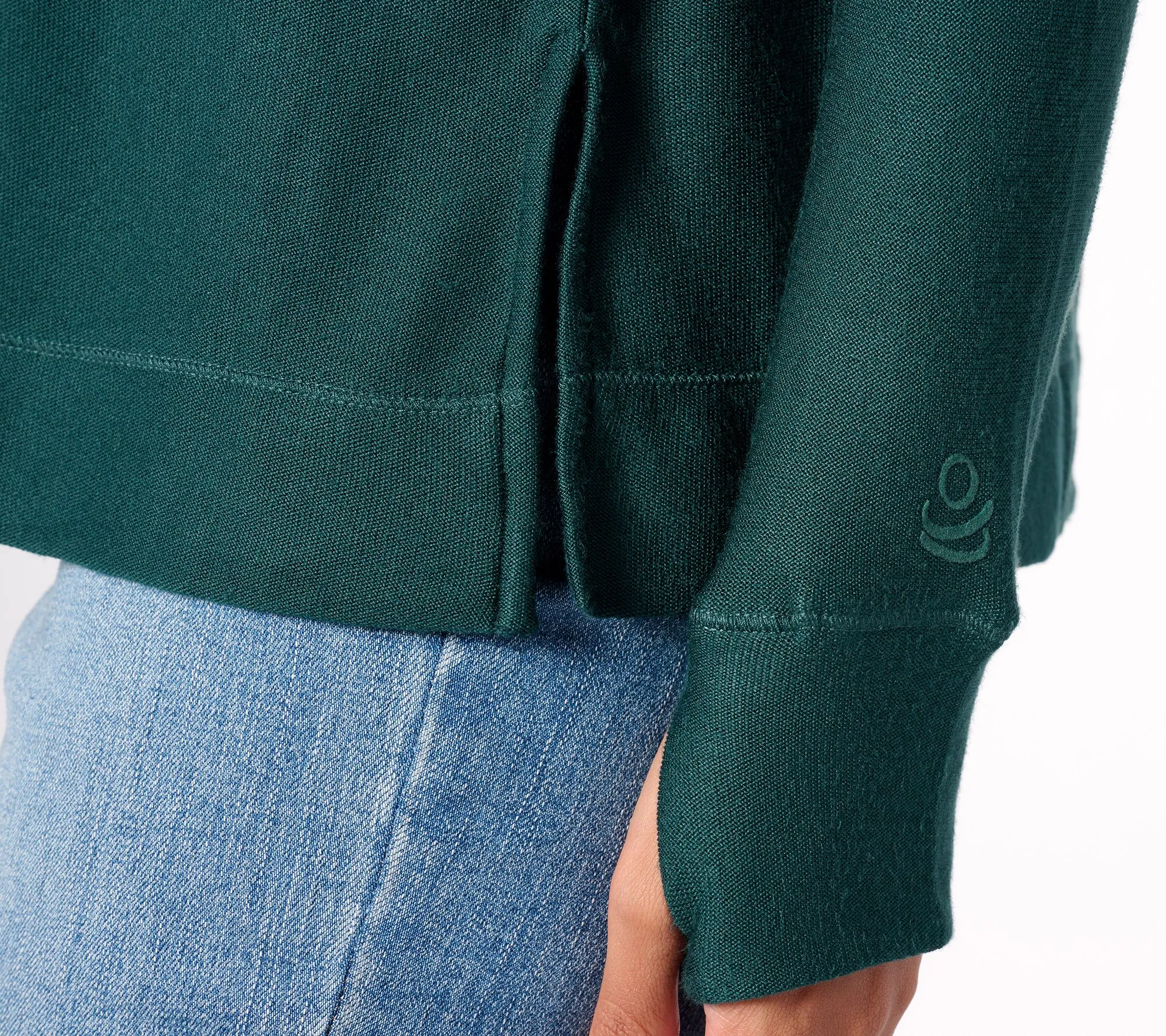 Cuddl Duds Cozy Jersey Fleece Split-V Pullover