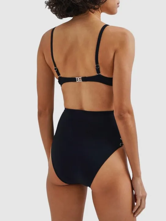 Dolce&Gabbana   Jersey bikini set w/laces 
