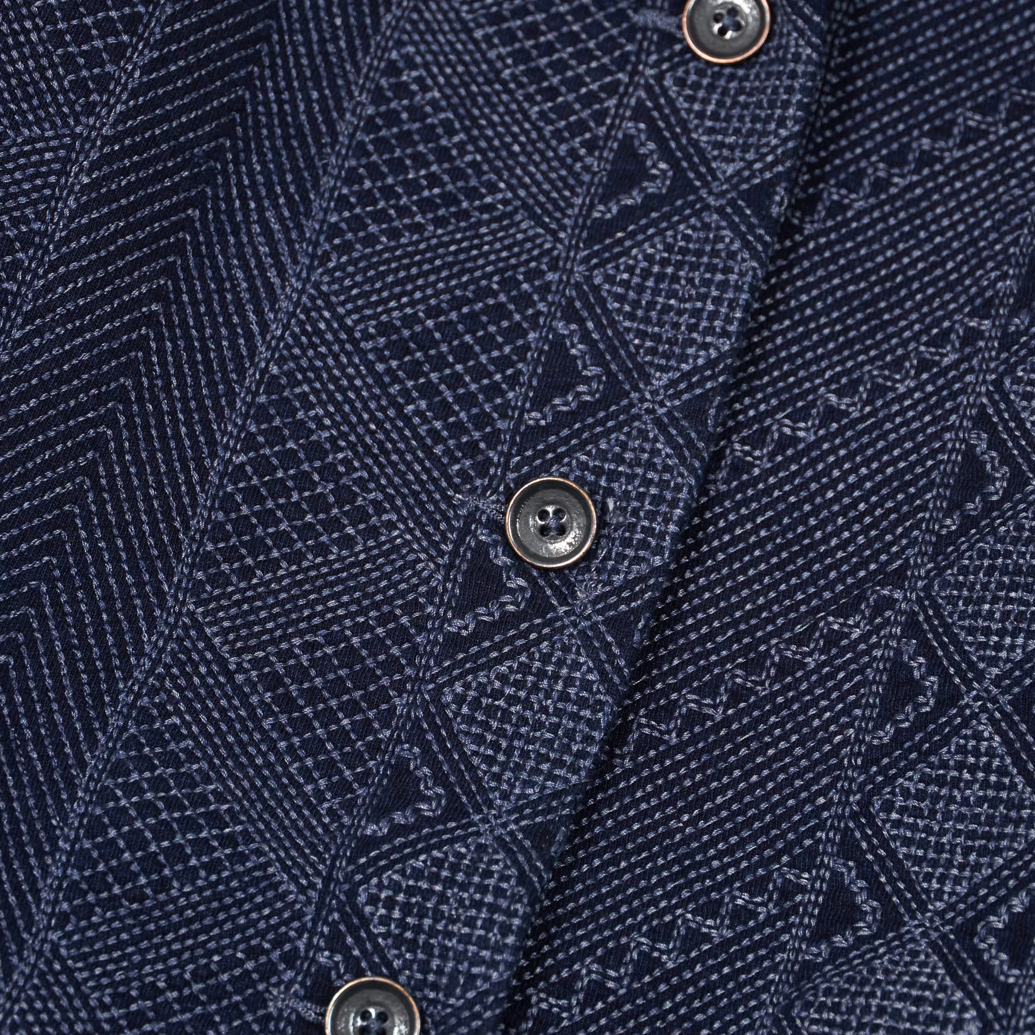 Double RL Ladies Quilted Indigo Cotton Jersey Duster Coat