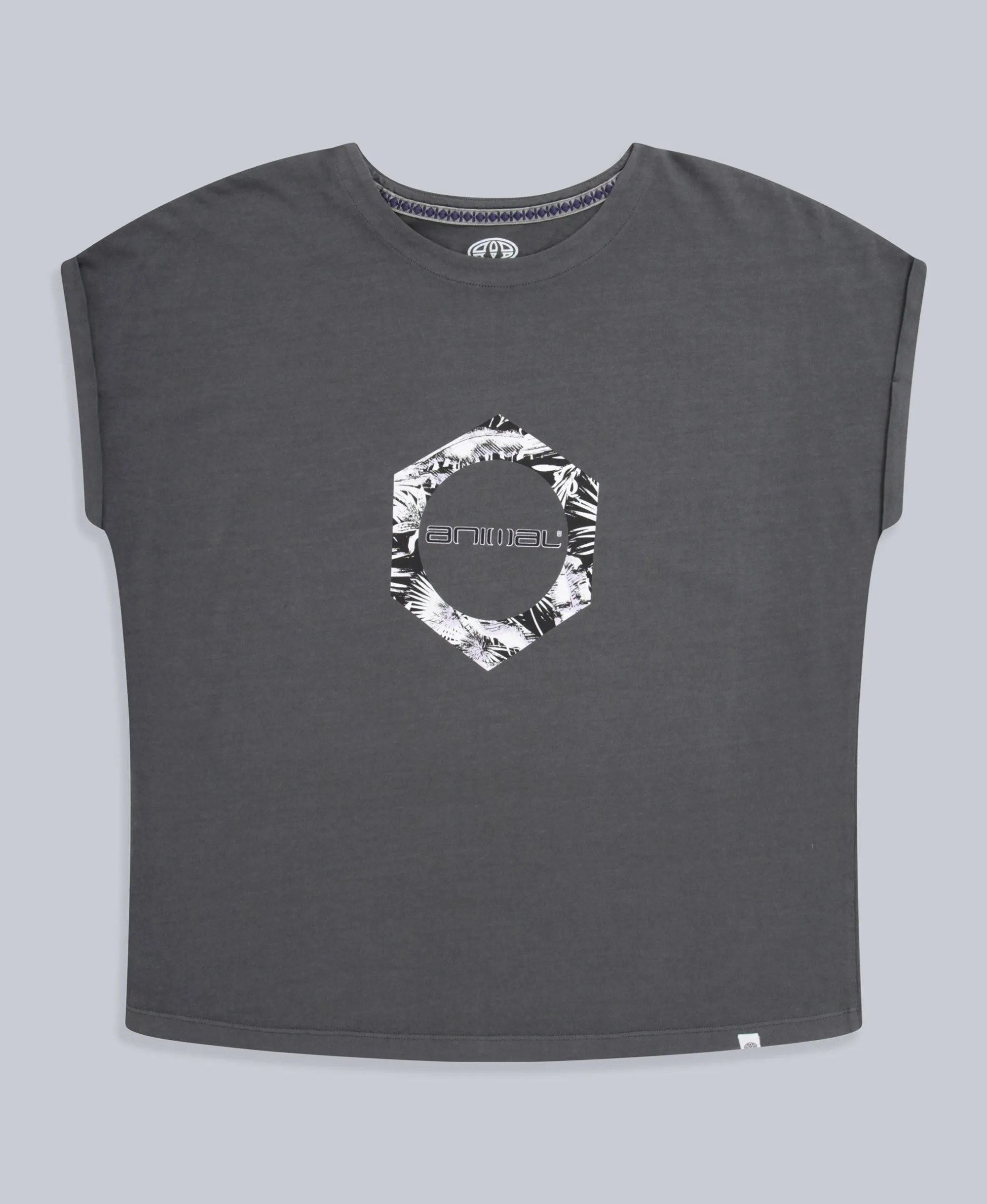 Holly Womens Printed T-Shirt - Charcoal