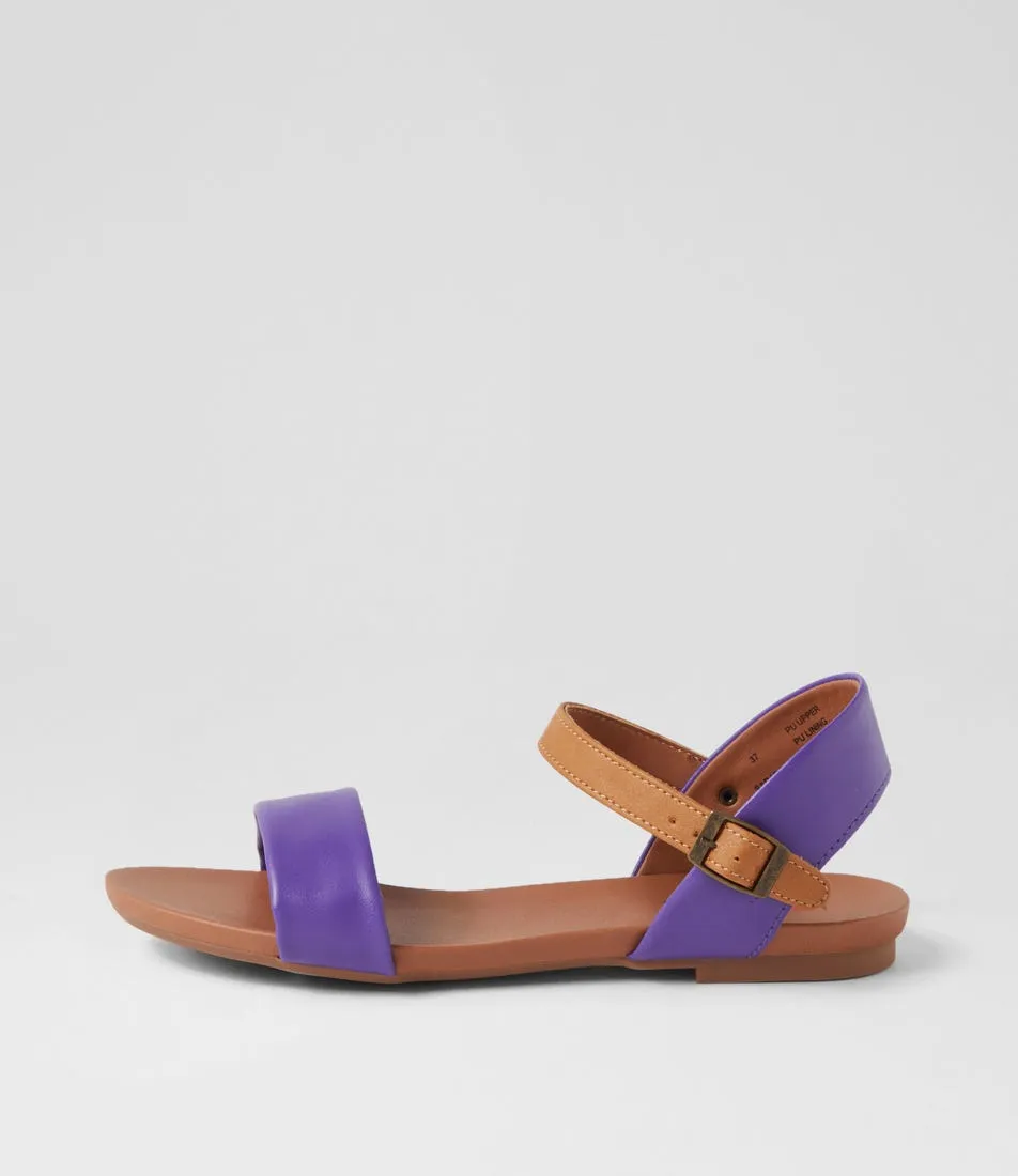 I LOVE BILLY Saratoga Purple Tan Sandals