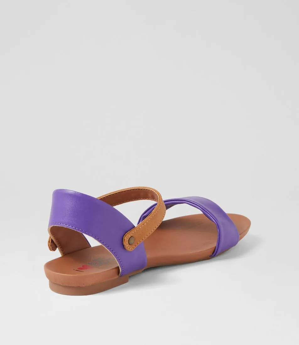 I LOVE BILLY Saratoga Purple Tan Sandals