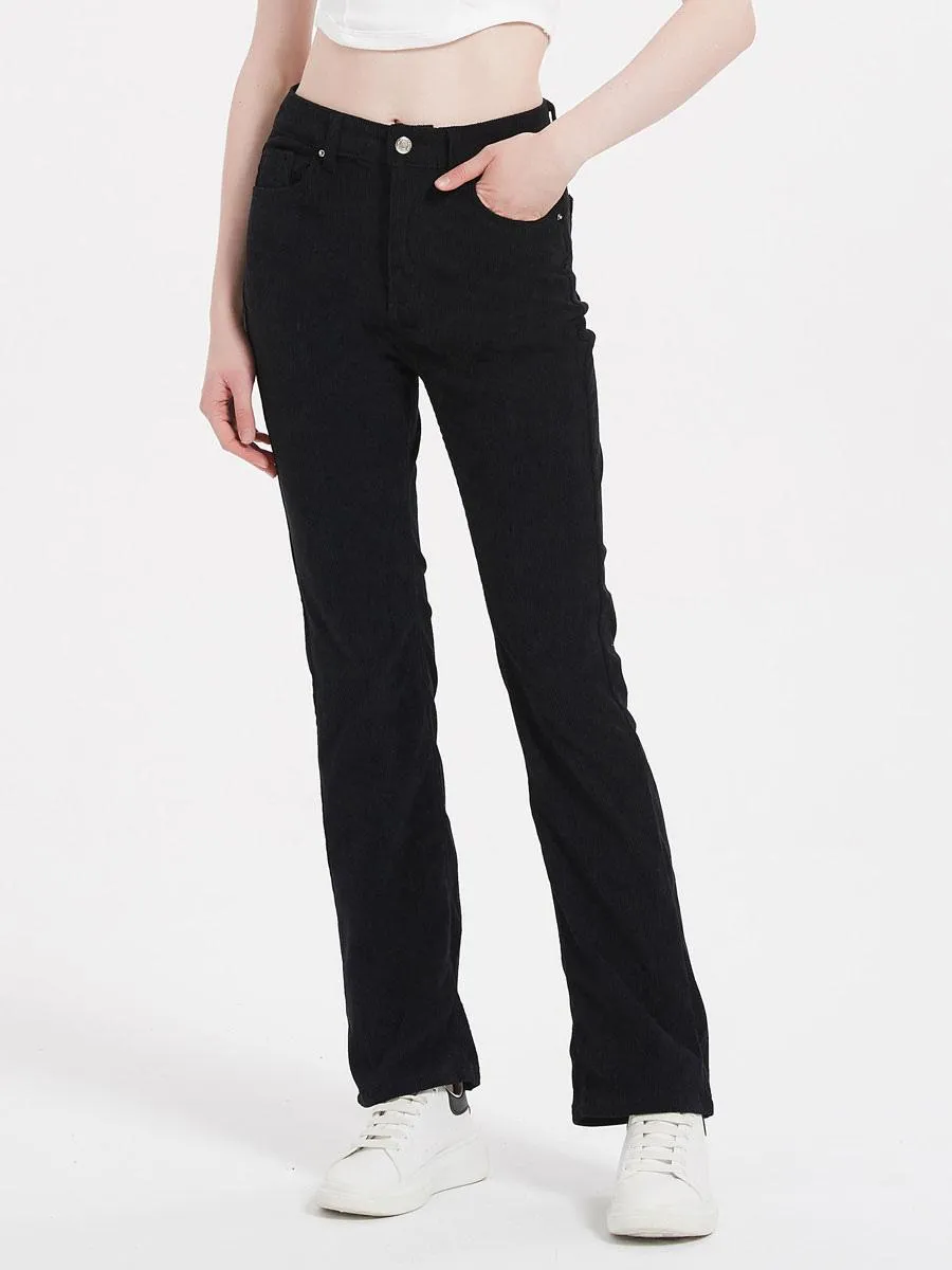 Jeans For Women Fashion Black Straight Denim Bottoms