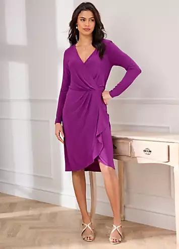 Kaleidoscope Purple Frill Detail Jersey Dress | Grattan