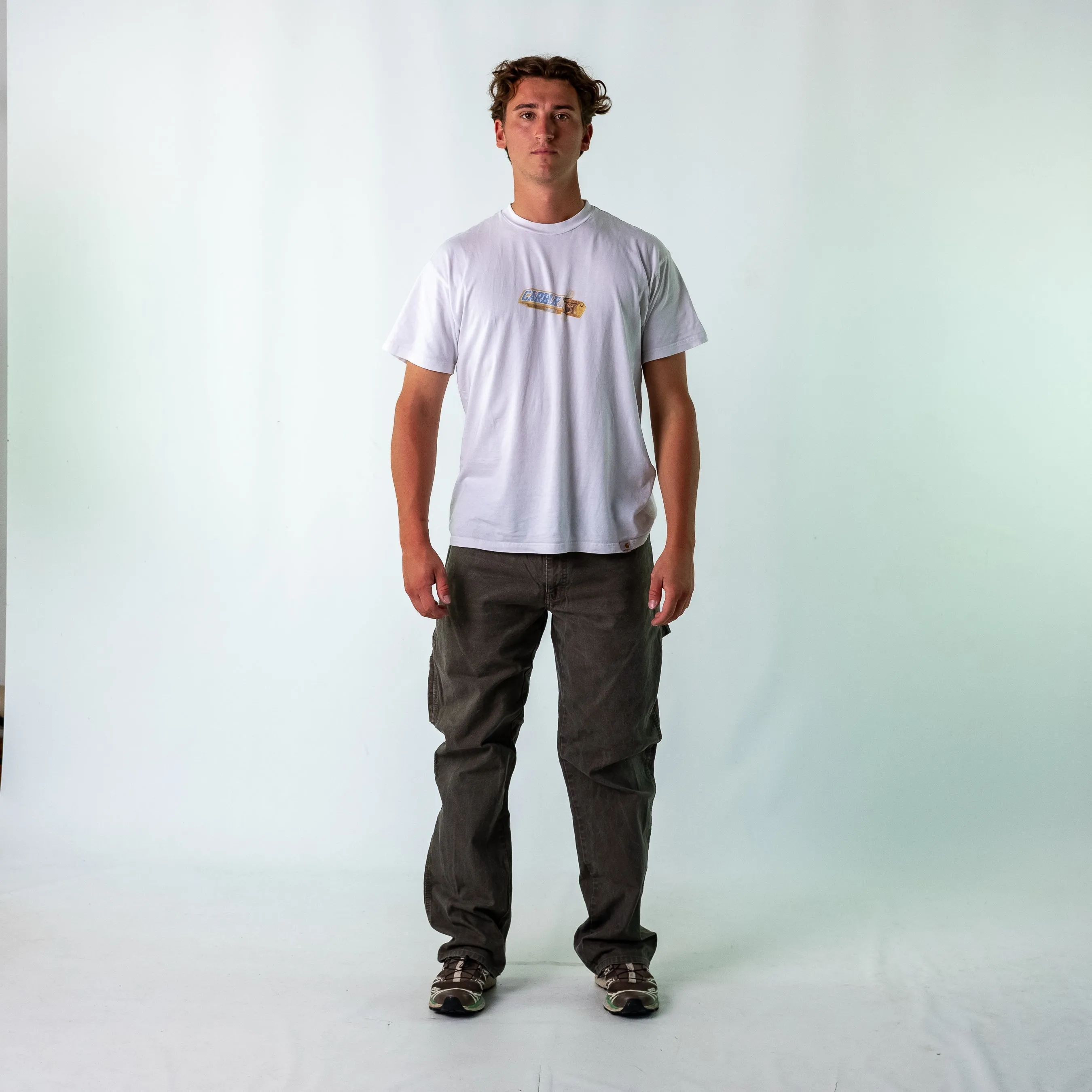 Khaki Green 90s Dickies Canvas Carpenter Jeans Baggy Pants (36x34)