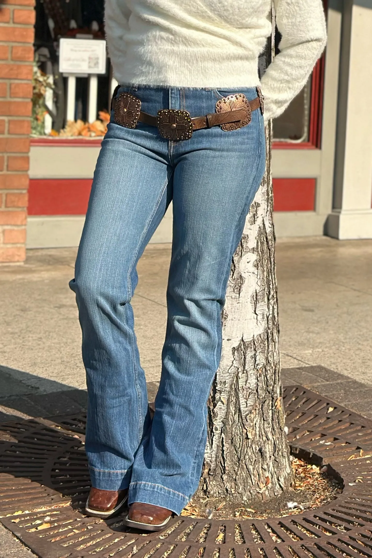Kimes Ranch Women's Jennifer Medium Wash High Rise Stretch Trouser Jeans