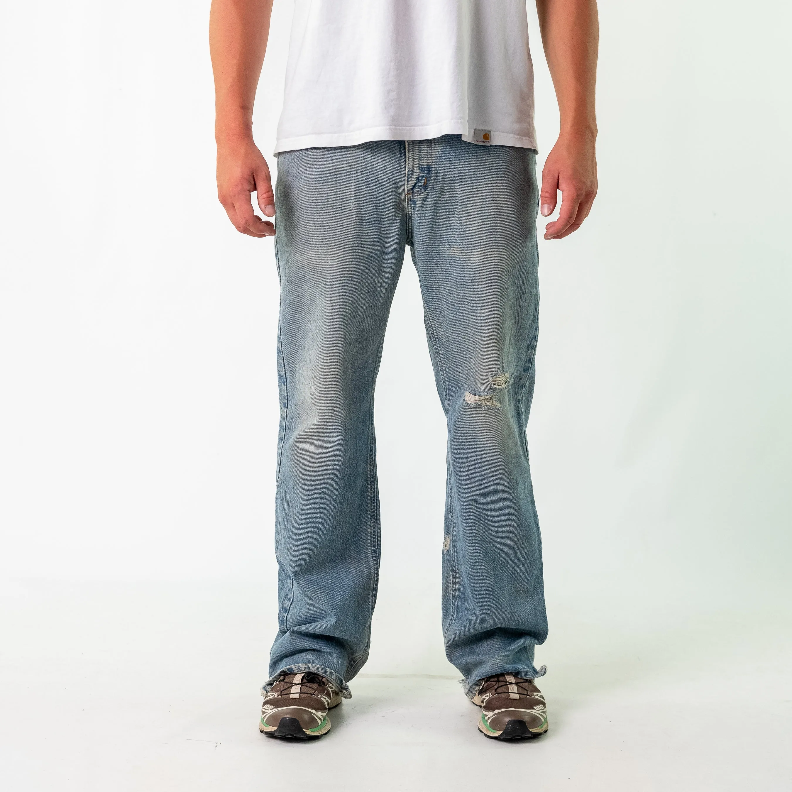 Light Blue 90s Carhartt Denim Carpenter Jeans Baggy Pants (34x32)