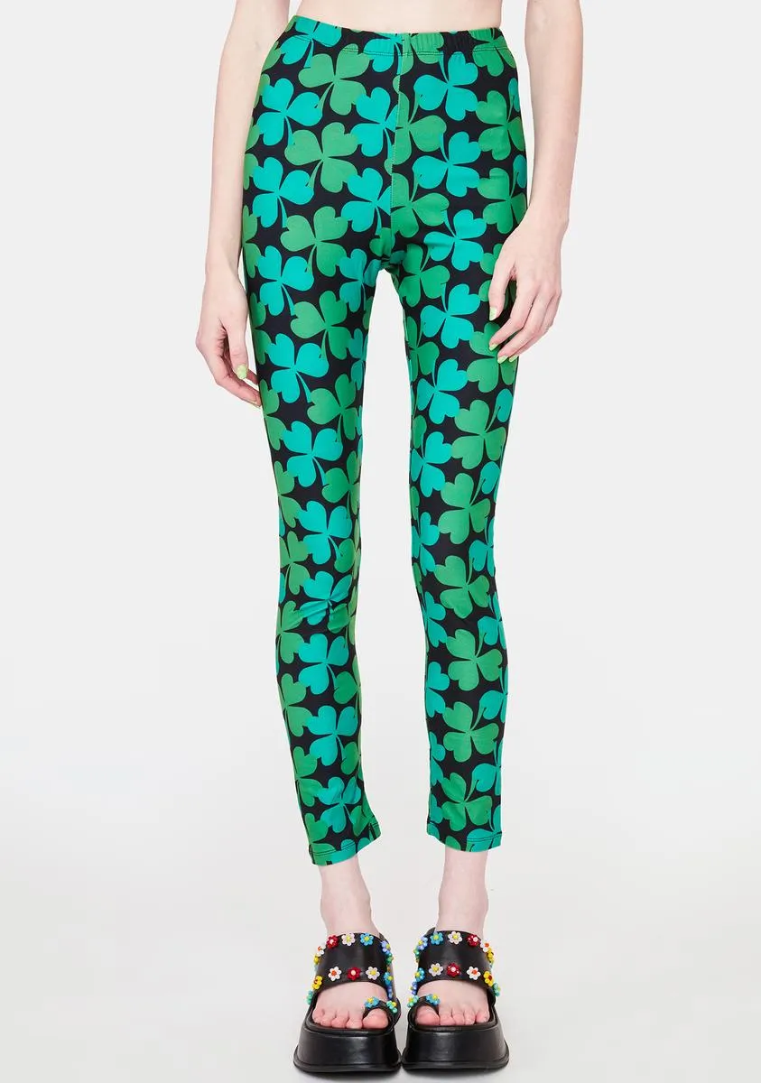 Looking For Ya Clover Print Leggings-
