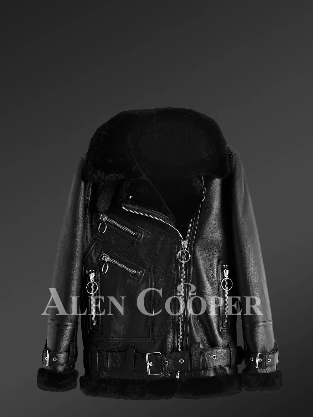 Men’s genuine shearling jackets in black to redefine your appeal