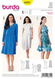 Misses Dresses Burda Sewing Pattern No. 6821. Size 8-20.
