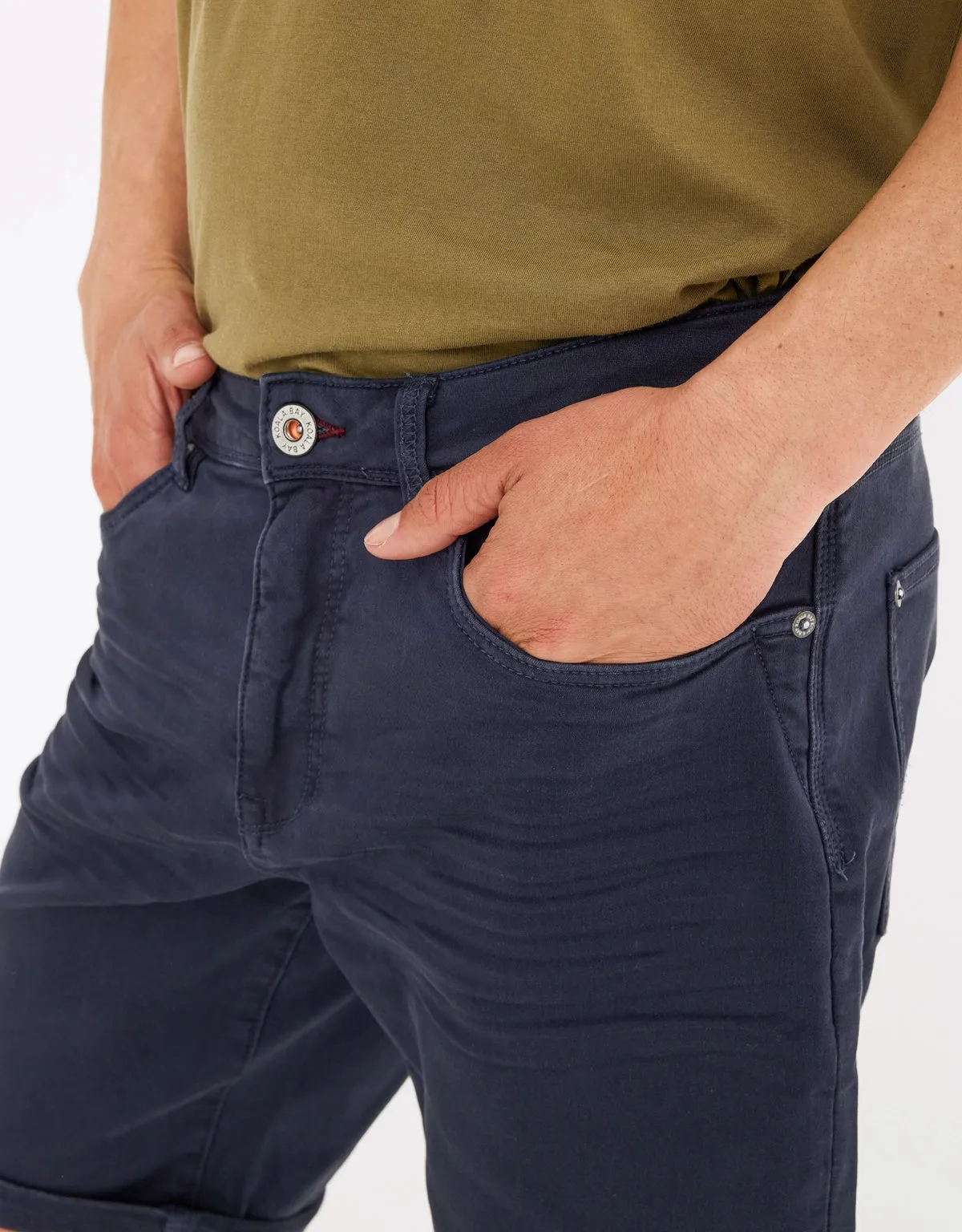 Navy Blue Denim Bermuda Shorts - Palm Beach