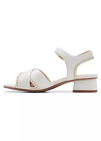 Off White Leather Serina35 Cross Sandals by Clarks | Look Again