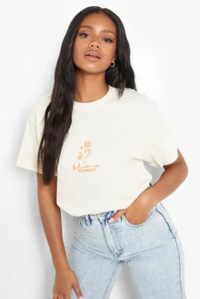 Petite Oversized Cotton Believe T-shirt