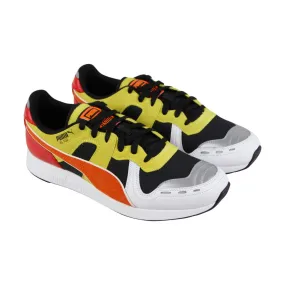 Puma RS-100 X Roland 36840501 Mens Black Suede Lace Up Athletic Running Shoes