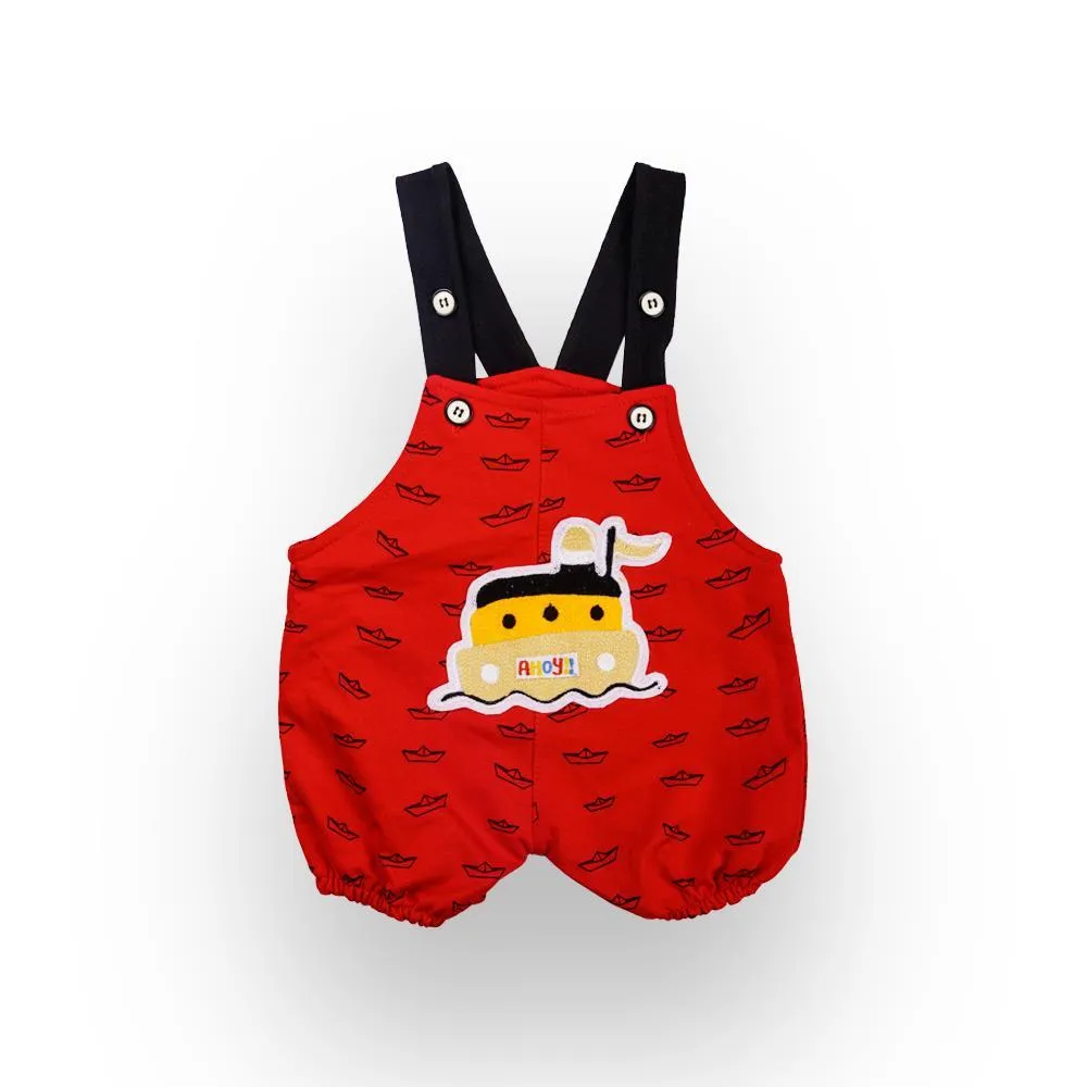 Red Ahoy Unisex Shorts Set (0-18m)