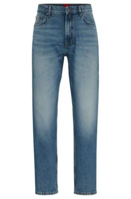 Regular-fit jeans in blue denim with regular rise
