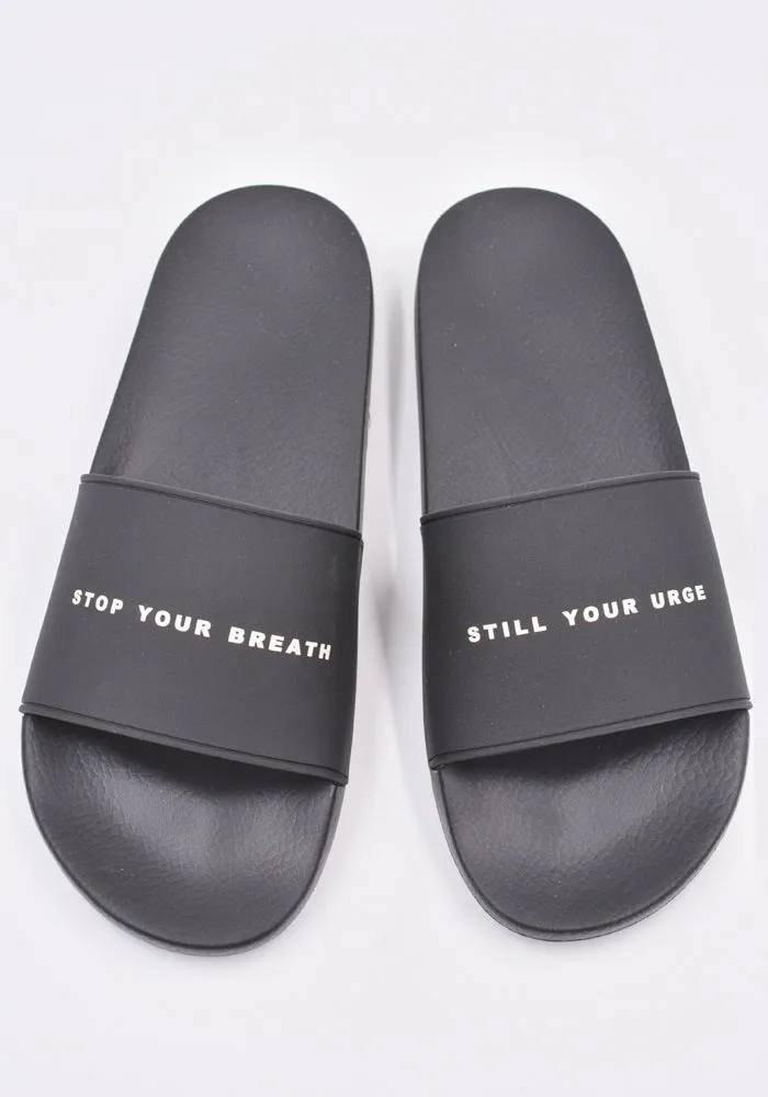 RICK OWENS DRKSHDW DU01C6821 RUBP11 MENS RUBBER SLIDE SANDALS BLACK