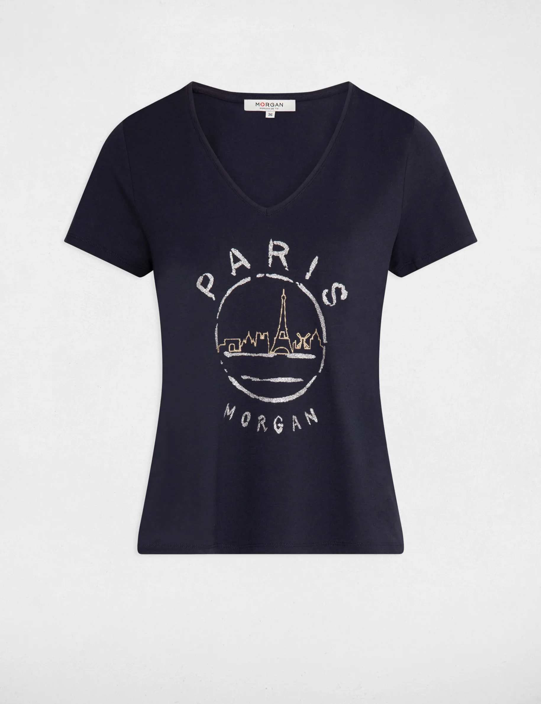 T-shirt with message navy women