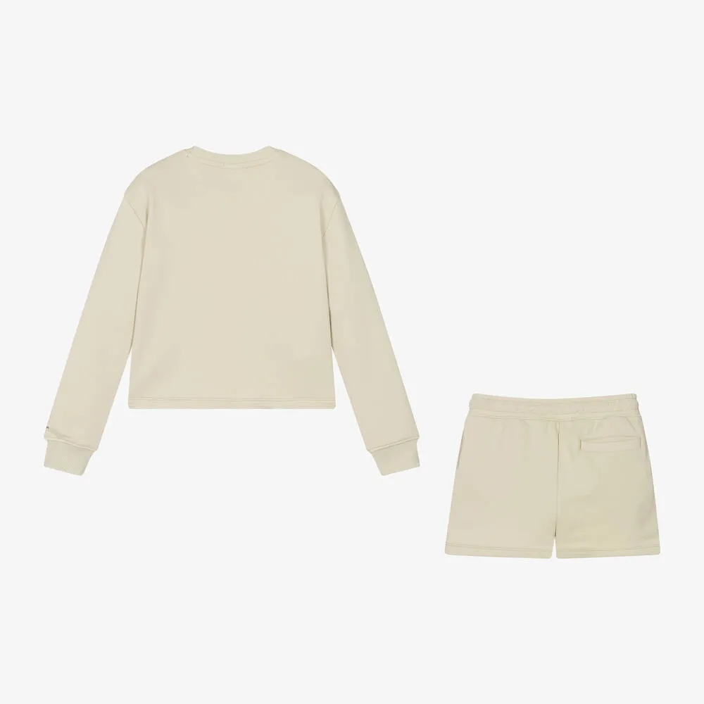 Teen Girls Pale Green Cotton Shorts Set