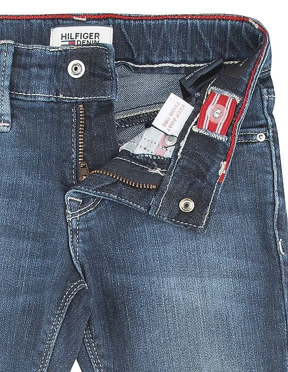 Tommy Hilfiger Kids Girls Slim Fit Stone Washed Jeans
