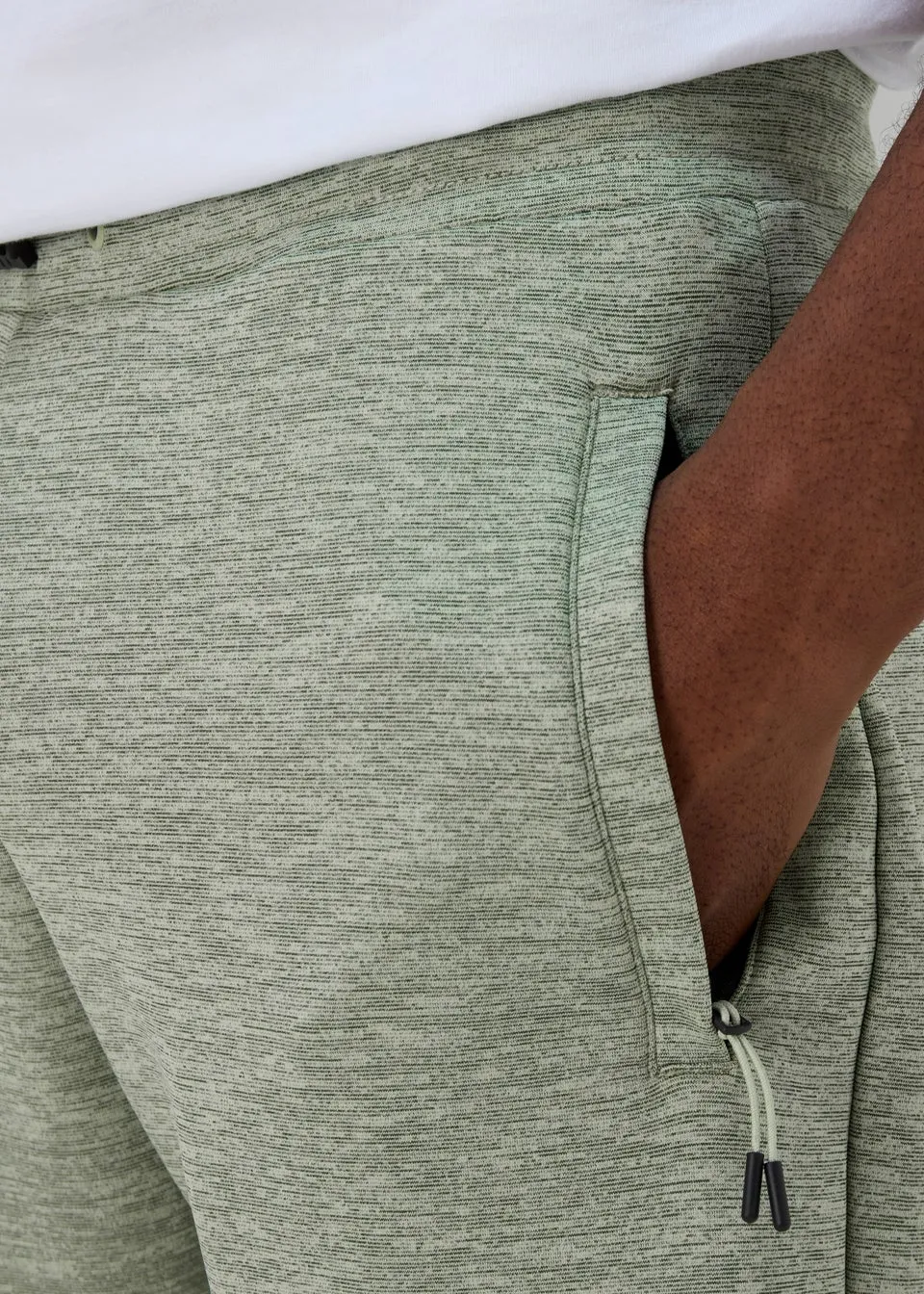 US Athletic Green Dual Tone Bonded Jogger Shorts