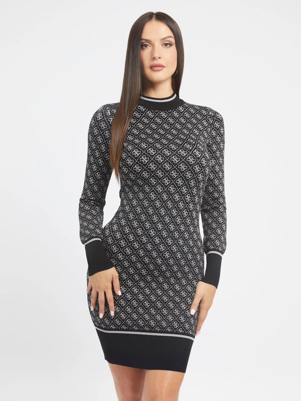 VESTIDO JERSEY MINI LOGOTIPO 4G DE GUESS - GRIS