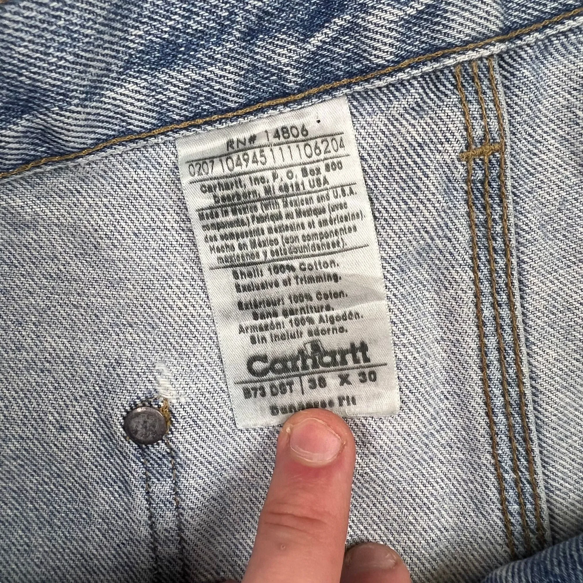 Vintage Carhartt Double Knee Carpenter Jeans Blue B73 DST